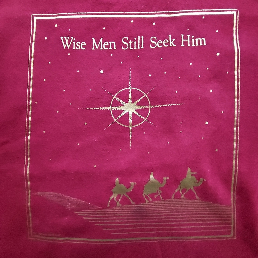 Vintage Christian Maroon Wise Men Crewneck Sweatshirt XL